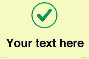 Custom plain background, green tick in circle sign